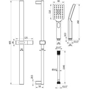 Square Push Button Shower Kit