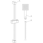 Square Slider Rail Kit & Single Mode Handset - Matt Black