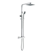 Square Thermostatic Bar Mixer w/Riser Kit - Chrome