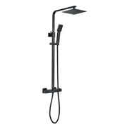 Square Thermostatic Bar Mixer w/Riser Kit - Matt Black