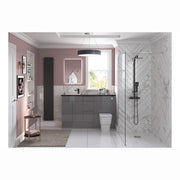 Square Thermostatic Bar Mixer with Riser Kit, Matt Black