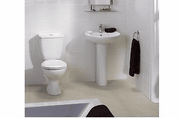 Star Buy Bathroom Pack with Bath, Toilet, Basin Set, Optional Taps and Wastes, by Bathcenterpro - Bath, Panel, Basin & Toilet (No Taps)