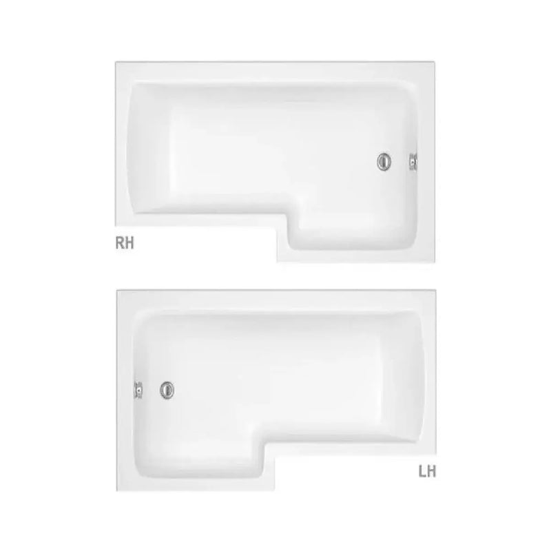 Star Buy L Shape Shower Bath 1700mm, inc Front Panel and Glass Screen - Left Hand / No