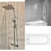 Star Buy Merit Bath with Plain Bath Screen and Roma Mixer Shower Set
