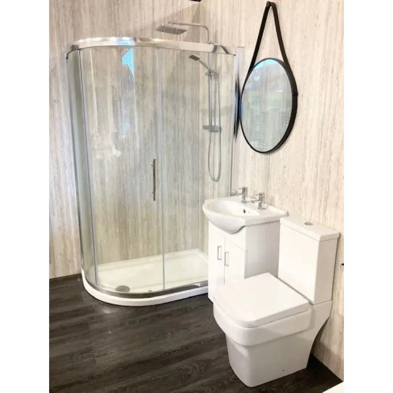 Star Buy Merit Bath with Plain Bath Screen and Roma Mixer Shower Set