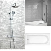 Star Buy Merit Bath with Plain Bath Screen and Sphere Mixer Shower Set