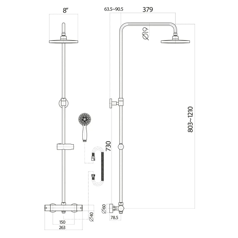 Star Buy Merit Bath with Plain Bath Screen and Sphere Mixer Shower Set