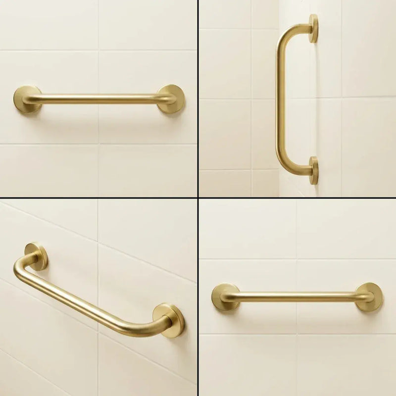 Straight 34cm Grab Rail, Brushed Brass