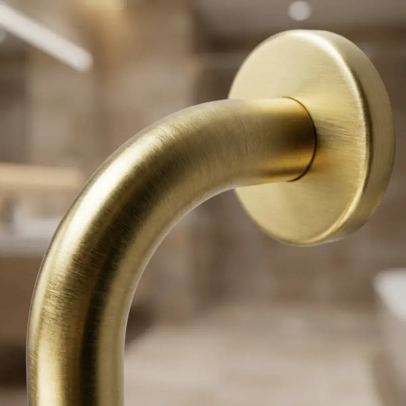 Straight 34cm Grab Rail, Brushed Brass