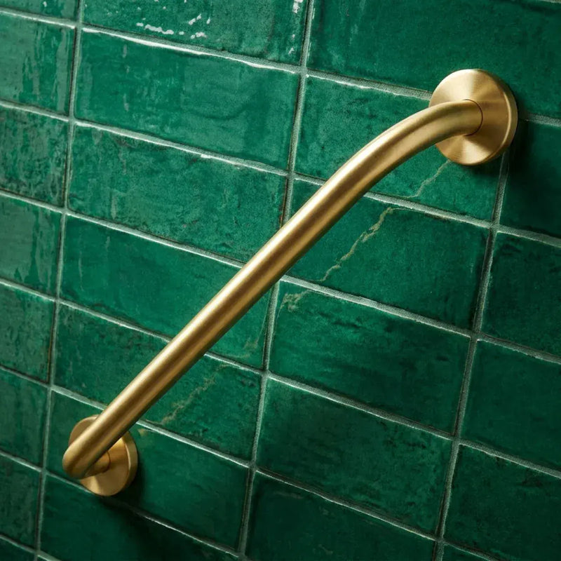 Straight 34cm Grab Rail, Brushed Brass