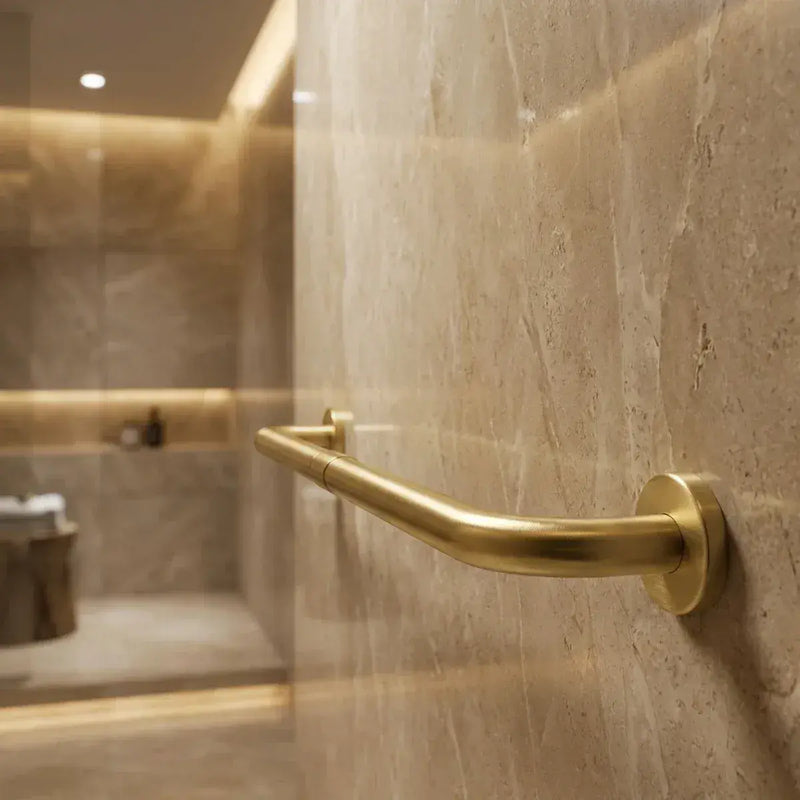 Straight 64cm Grab Rail, Brushed Brass
