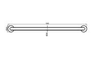 Straight 64cm Grab Rail, Matt Black