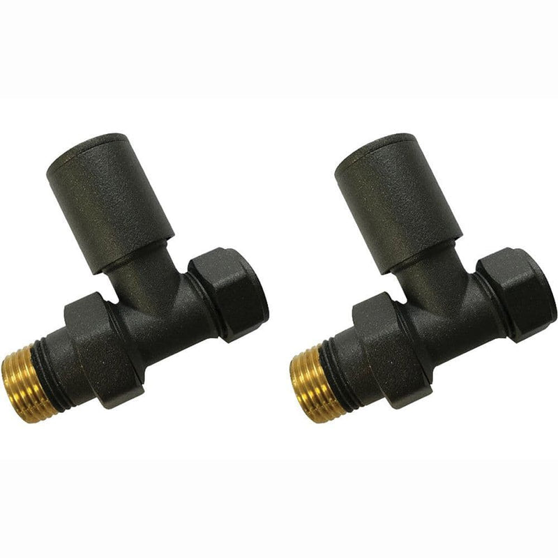 Straight Radiator Valve, Matt Black