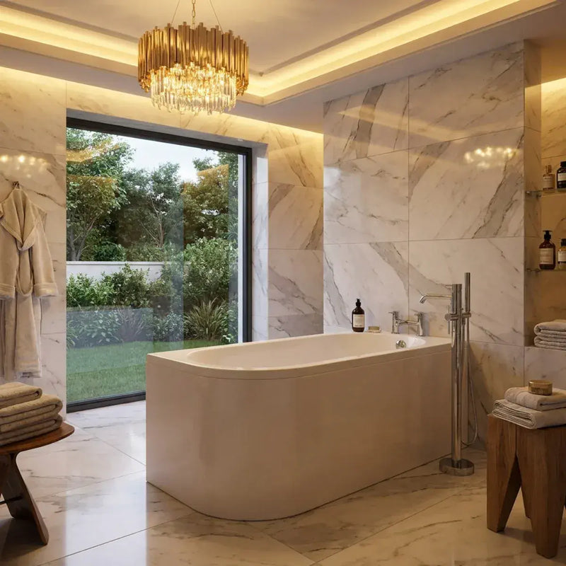 Swept Back To Wall Corner Bath, 1500mm x 725mm, Left or Right Handed, Optional Front Panel - Yes
