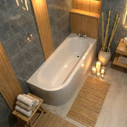 Swept Back To Wall Corner Bath, 1500mm x 725mm, Left or Right Handed, Optional Front Panel - Yes