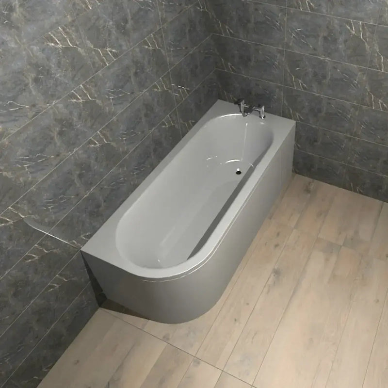 Swept Bath To Wall Corner Bath, 1700mm x 725mm, Left or Right Handed - No