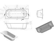 Swept Bath To Wall Corner Bath, 1700mm x 725mm, Left or Right Handed - Yes