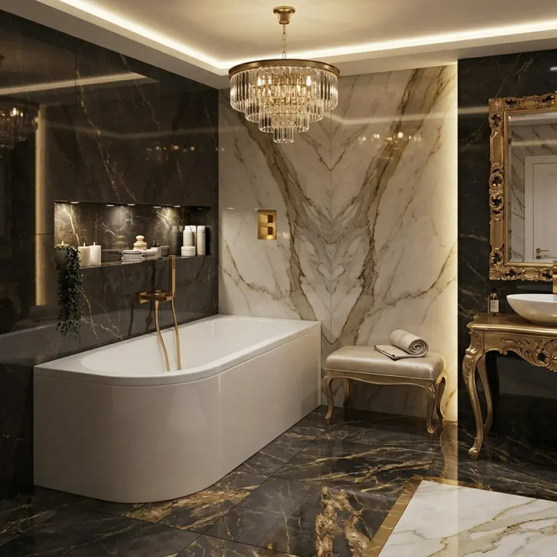 Swept Bath To Wall Corner Bath, 1700mm x 725mm, Left or Right Handed - Yes