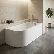 Swept Bath To Wall Corner Bath, 1700mm x 725mm, Left or Right Handed - No