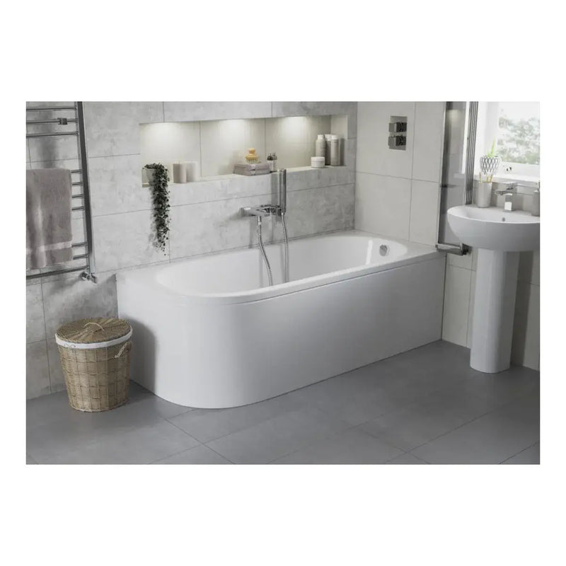 Swept Wall Corner Bath Pack with Standing Basin, Toilet and Taps