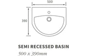 Tengri 500 x 390mm Semi Recessed Basin