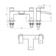 Tengri Bathroom Pack with Bath (various sizes), Toilet, Basin & Pedestal, Taps and Wastes