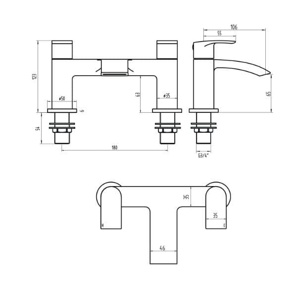 Tengri Bathroom Pack with Bath (various sizes), Toilet, Basin & Pedestal, Taps and Wastes