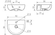Tengri Cloakroom Basin With Black Bottle Trap