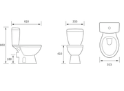 Tengri Close Coupled Toilet with Soft Close Seat