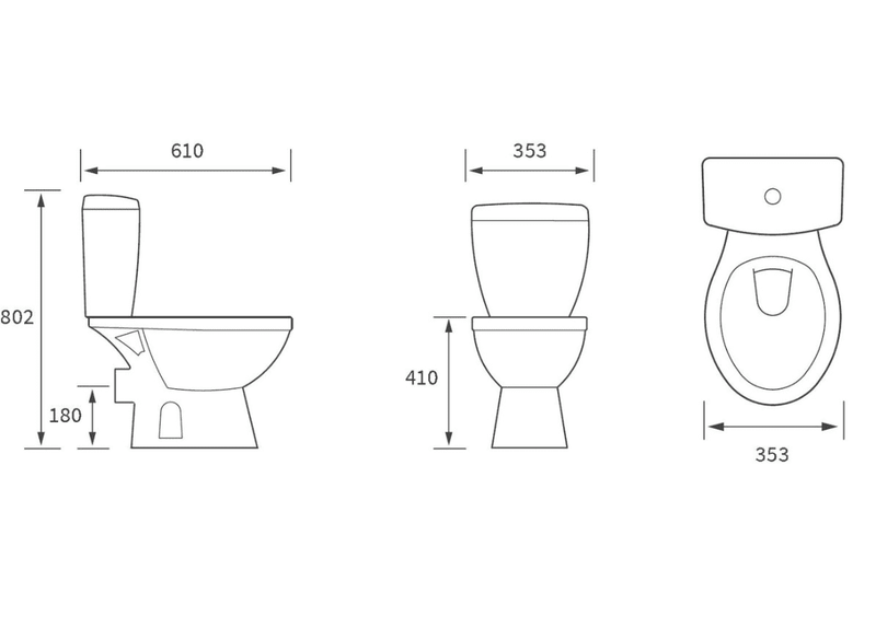 Tengri Close Coupled Toilet with Soft Close Seat