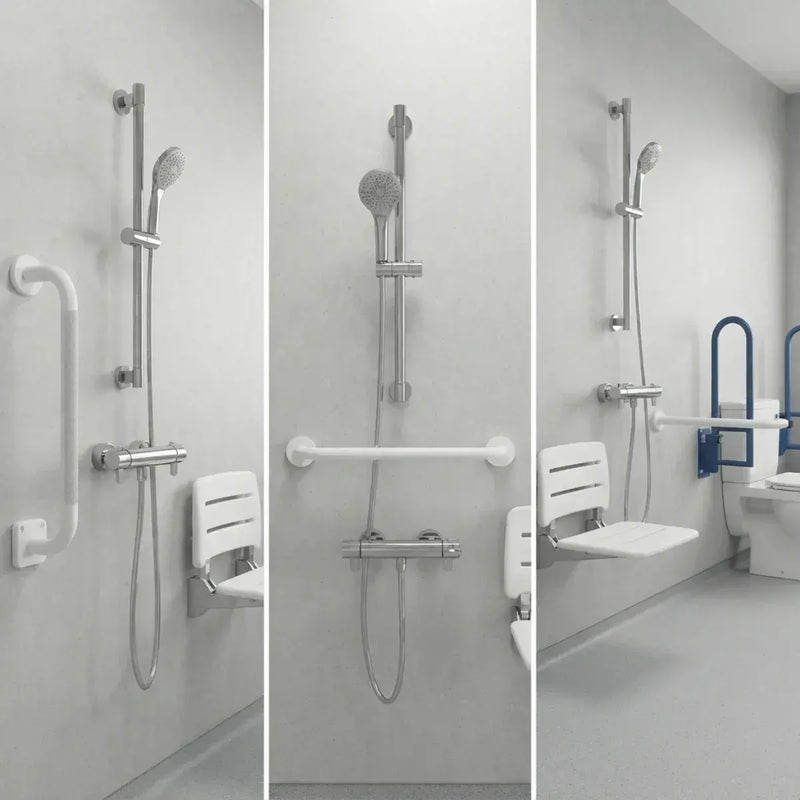 TMV3 Thermostatic Cool Bar Safety Shower with Easy-Use Paddle Levers & Single Handset