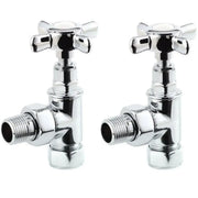 Traditional Radiator Valve Set - Chrome, Brass or Black - Black