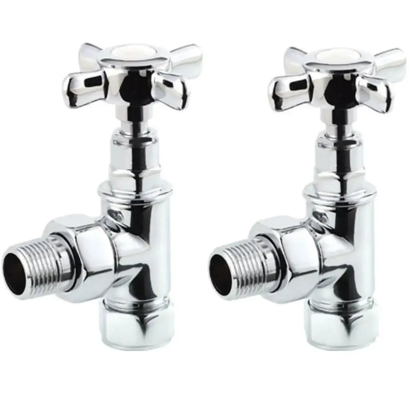 Traditional Radiator Valve Set - Chrome, Brass or Black - Black