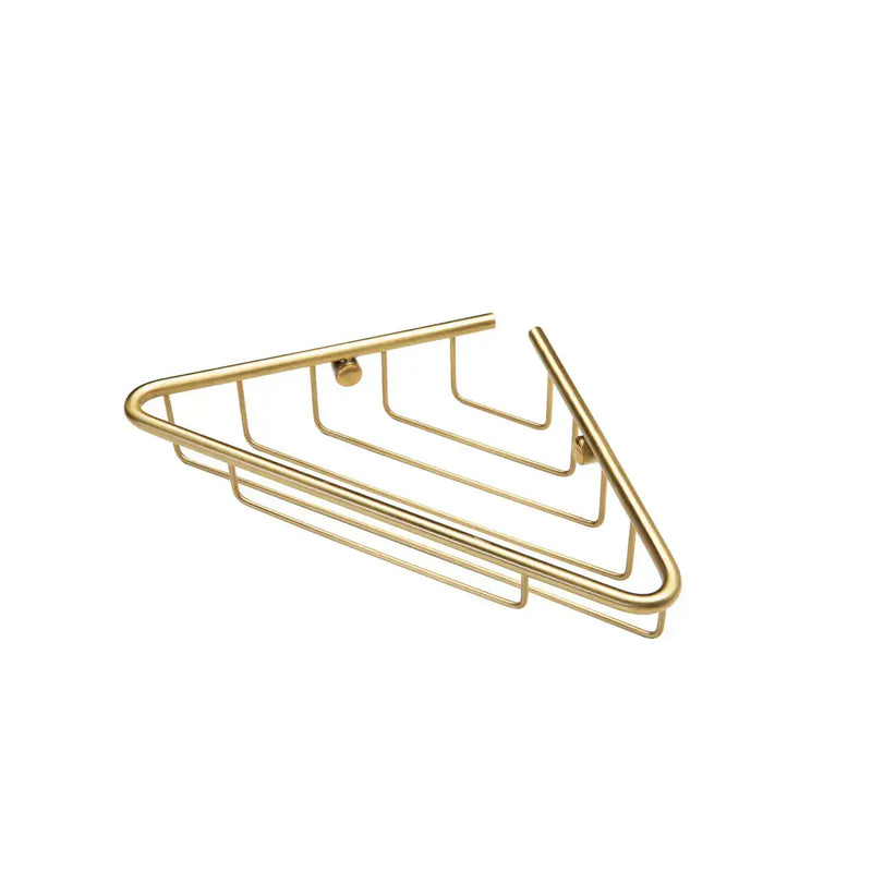 Triangle 1-Tier Corner Shower Caddy - Brushed Brass
