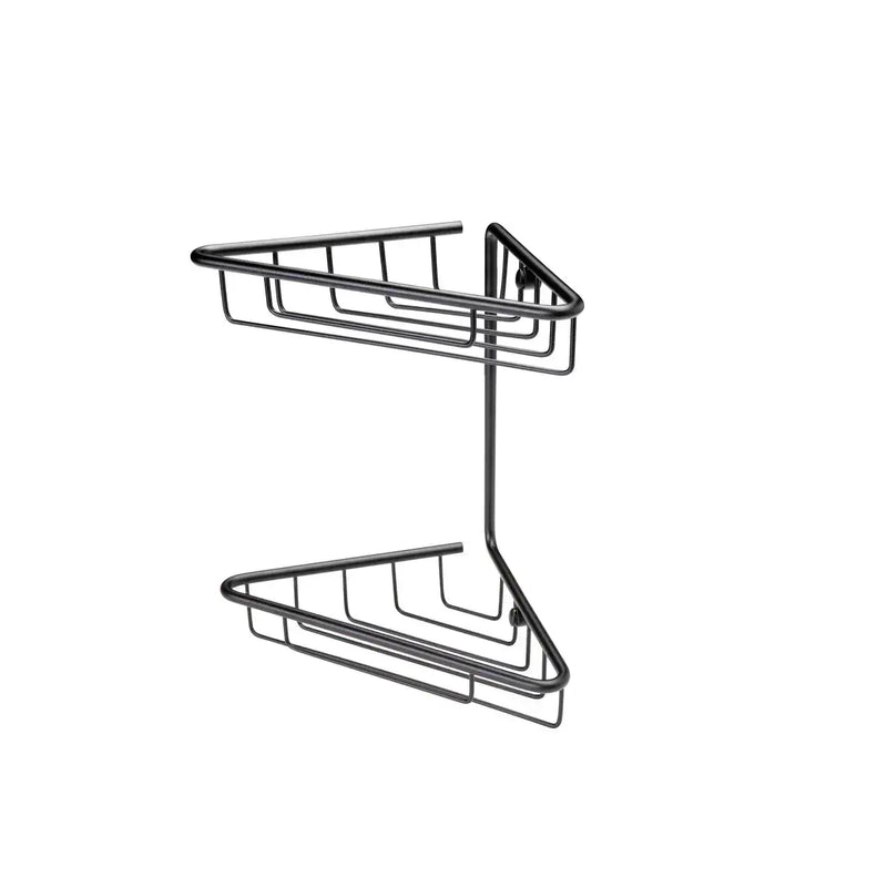 Triangle 2-Tier Corner Shower Caddy - Black