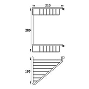 Triangle 2-Tier Corner Shower Caddy - Black