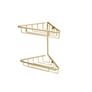 Triangle 2-Tier Corner Shower Caddy - Brushed Brass