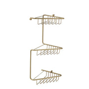 Triangle 3-Tier Corner Shower Caddy - Brushed Brass
