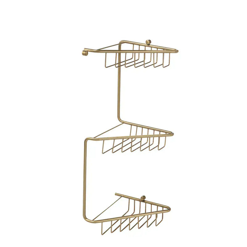 Triangle 3-Tier Corner Shower Caddy - Brushed Brass