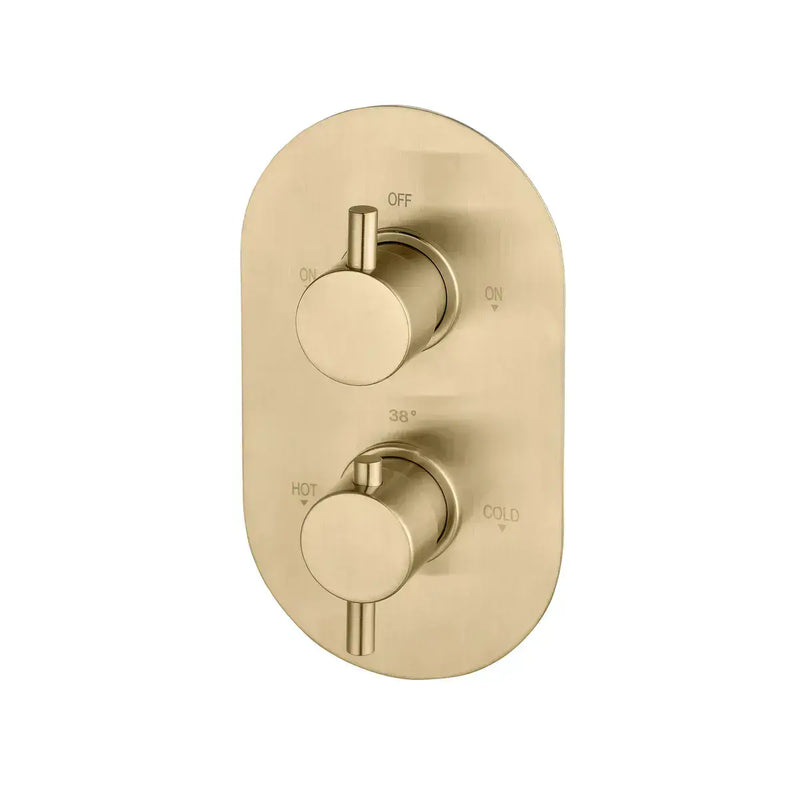 Two Outlet Shower Valve - Brushed Brass