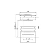 Unslotted Mushroom Basin Waste (1 1/4") - Chrome