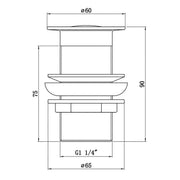 Unslotted Round Basin Waste - Chrome