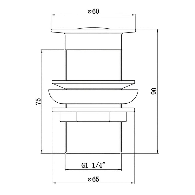 Unslotted Round Basin Waste - Chrome