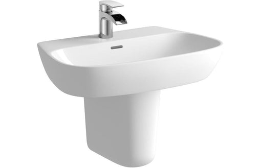 Vegar 600mm Basin With Full or Semi Pedestal - Semi Pedestal