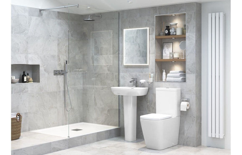 Vegar 600mm Basin With Full or Semi Pedestal - Full Pedestal