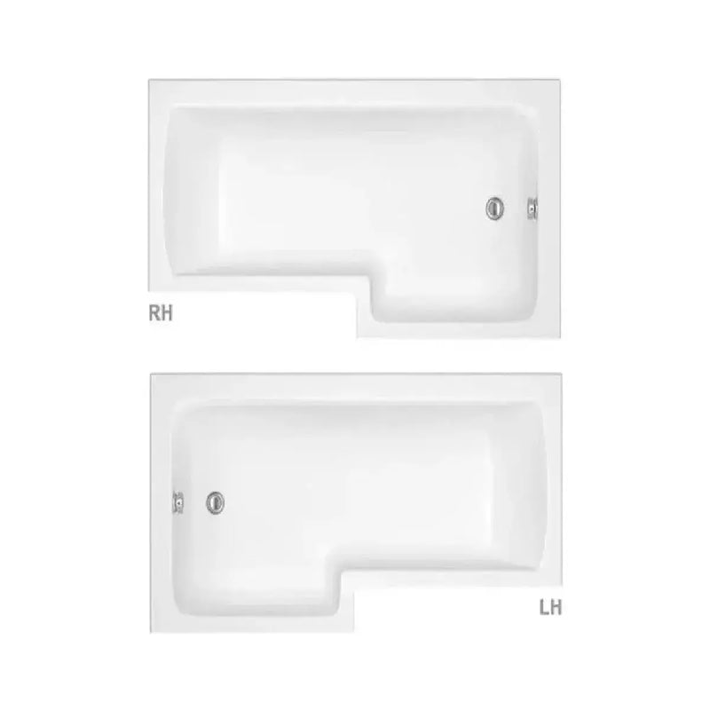 Vegar Bathroom Pack with Vanity Unit, L Shape Bath, Taps and Dual Shower