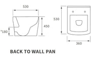Vegar Rimless Back To Wall Toilet, Rimless, Comfort Height