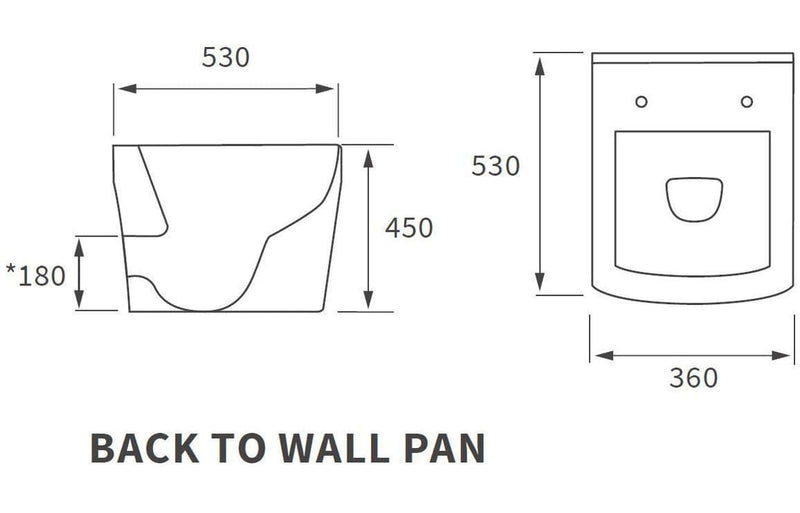Vegar Rimless Back To Wall Toilet, Rimless, Comfort Height