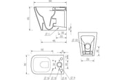 Vegar Rimless Close Coupled Toilet, Rimless , Closed Back, Comfort Height