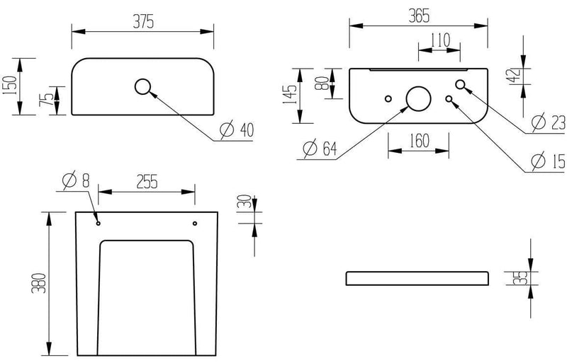 Vegar Rimless Close Coupled Toilet, Rimless , Closed Back, Comfort Height